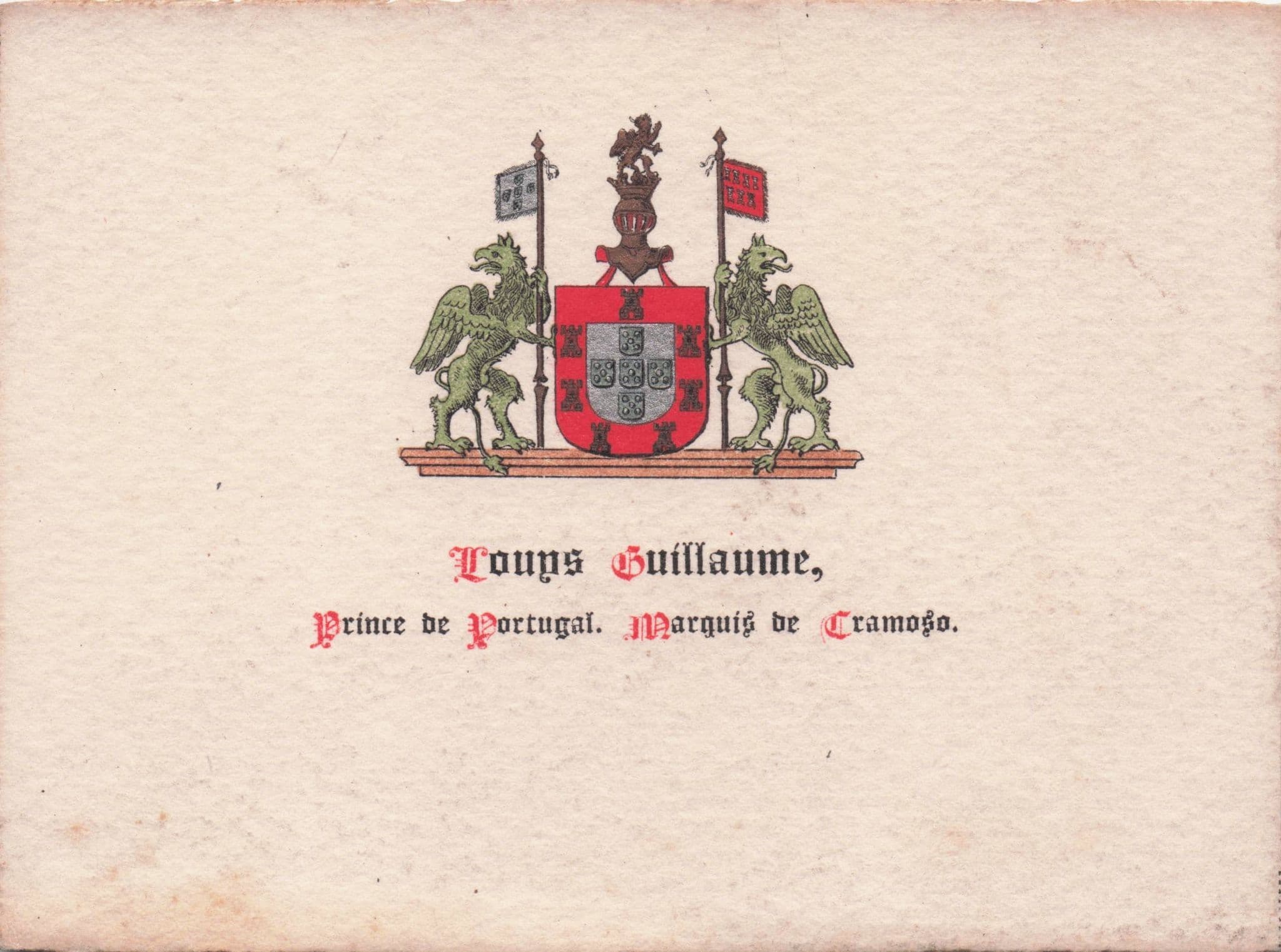 Coups Guillaume Portugal Prince Marquis De Cramoso Old Card