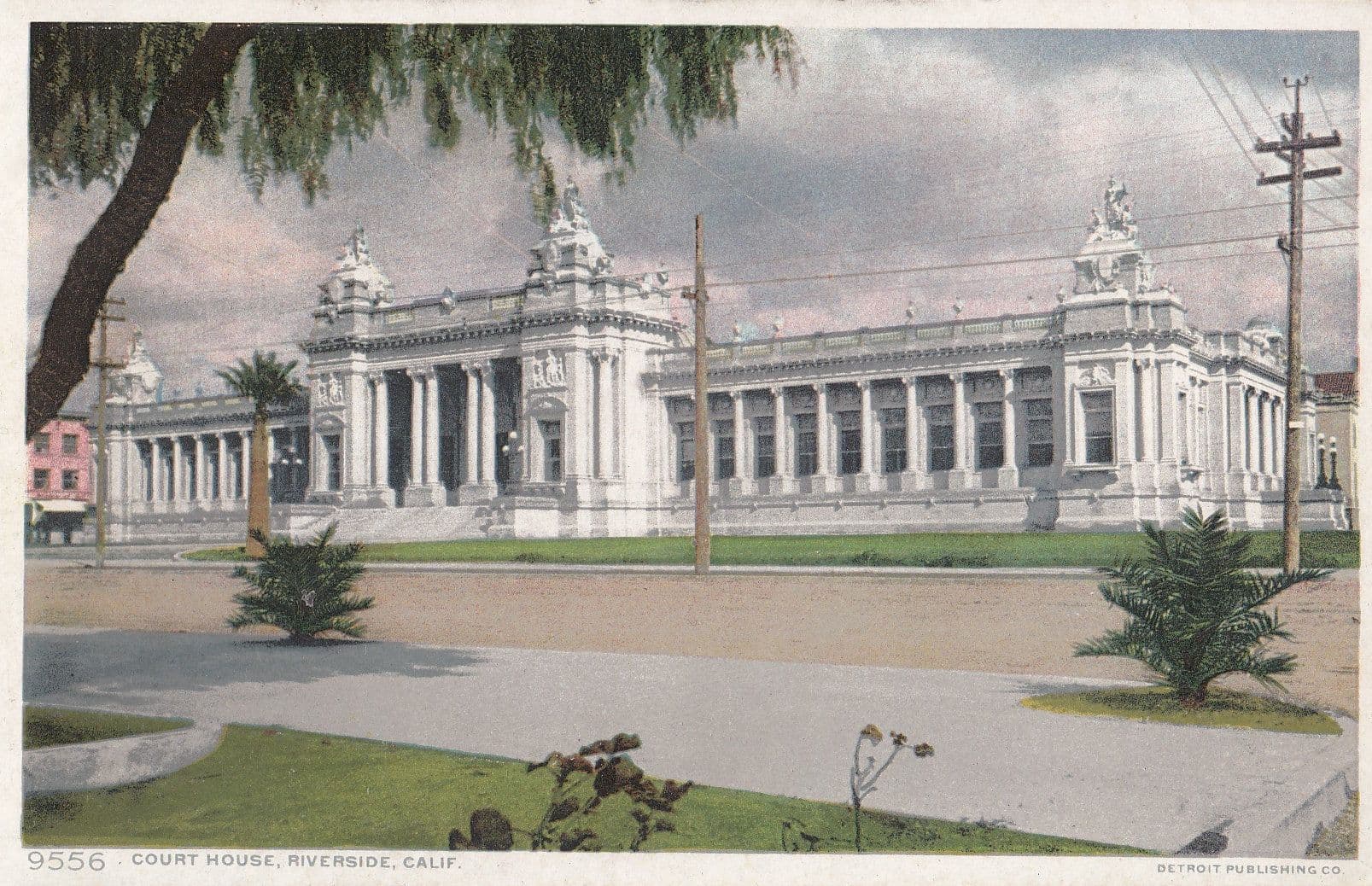 Court House Riverside California Old Postcard