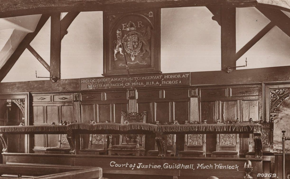 Court Of Justice Guildhall Much Wenlock Shropshire Old RPC Postcard