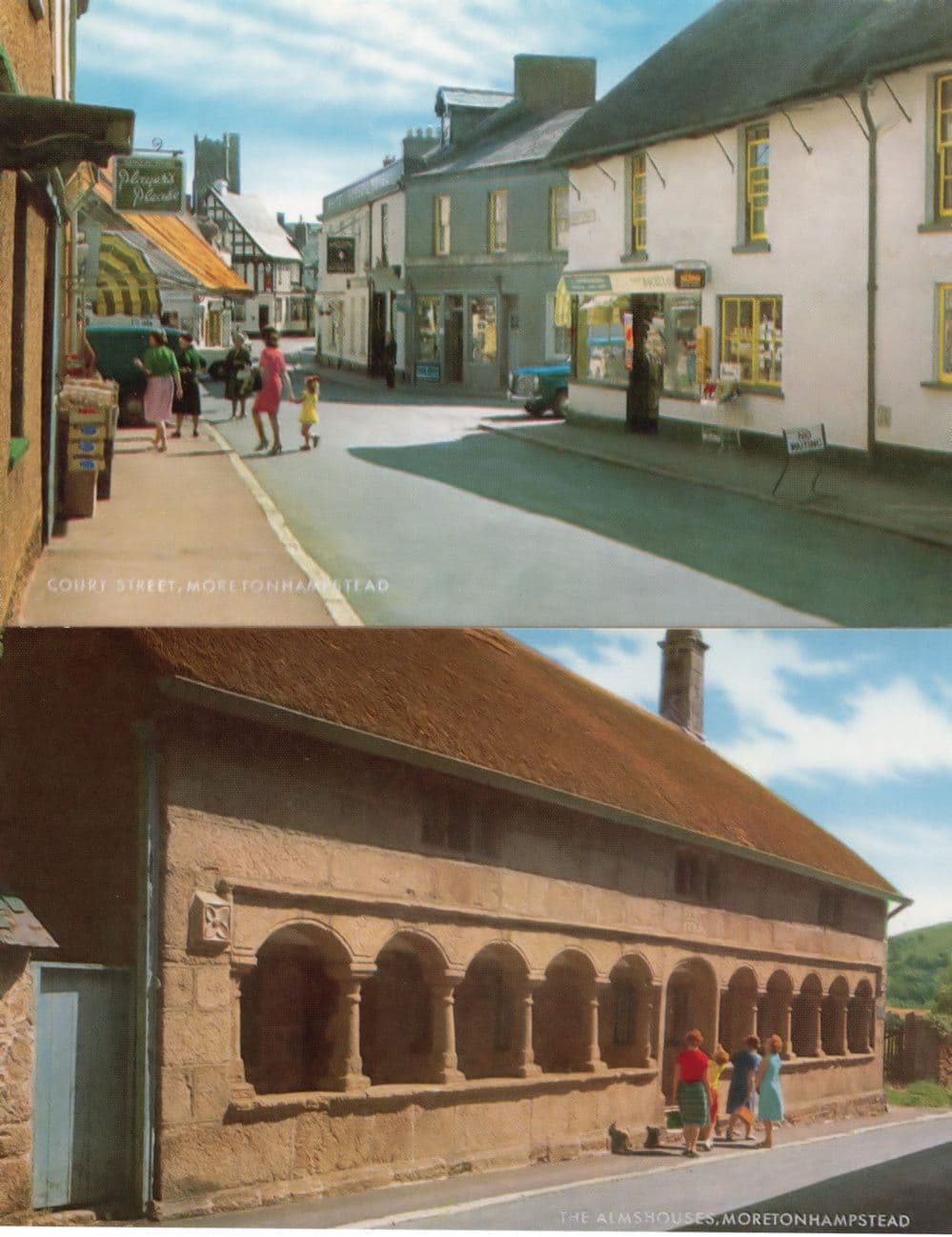 Court Street Moretonhamstead Vandalised Road Sign 2x Devon Postcard s