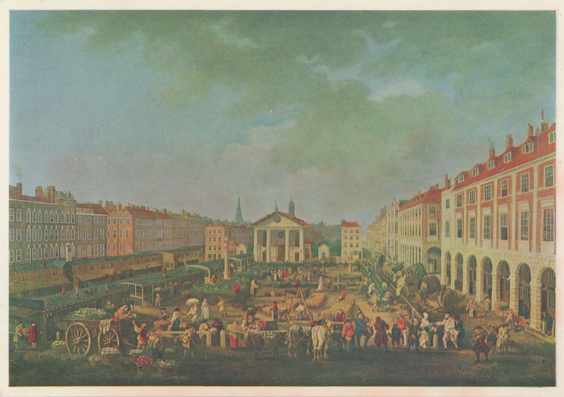 Covent Garden in 1770 London Painting Rare Postcard