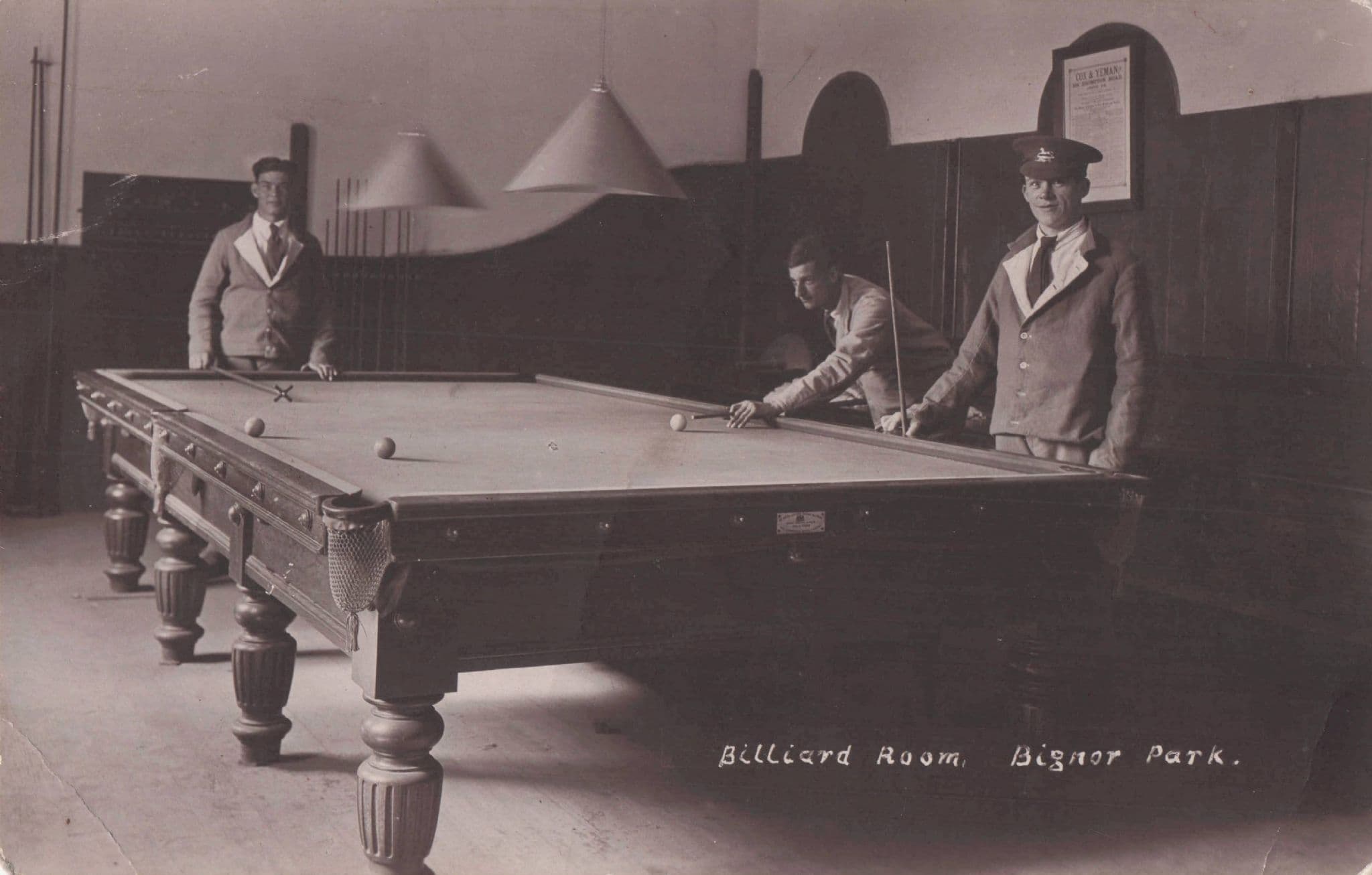 Cox & Yeman Military Billiard Room Bignor Park Chichester Sussex Postcard