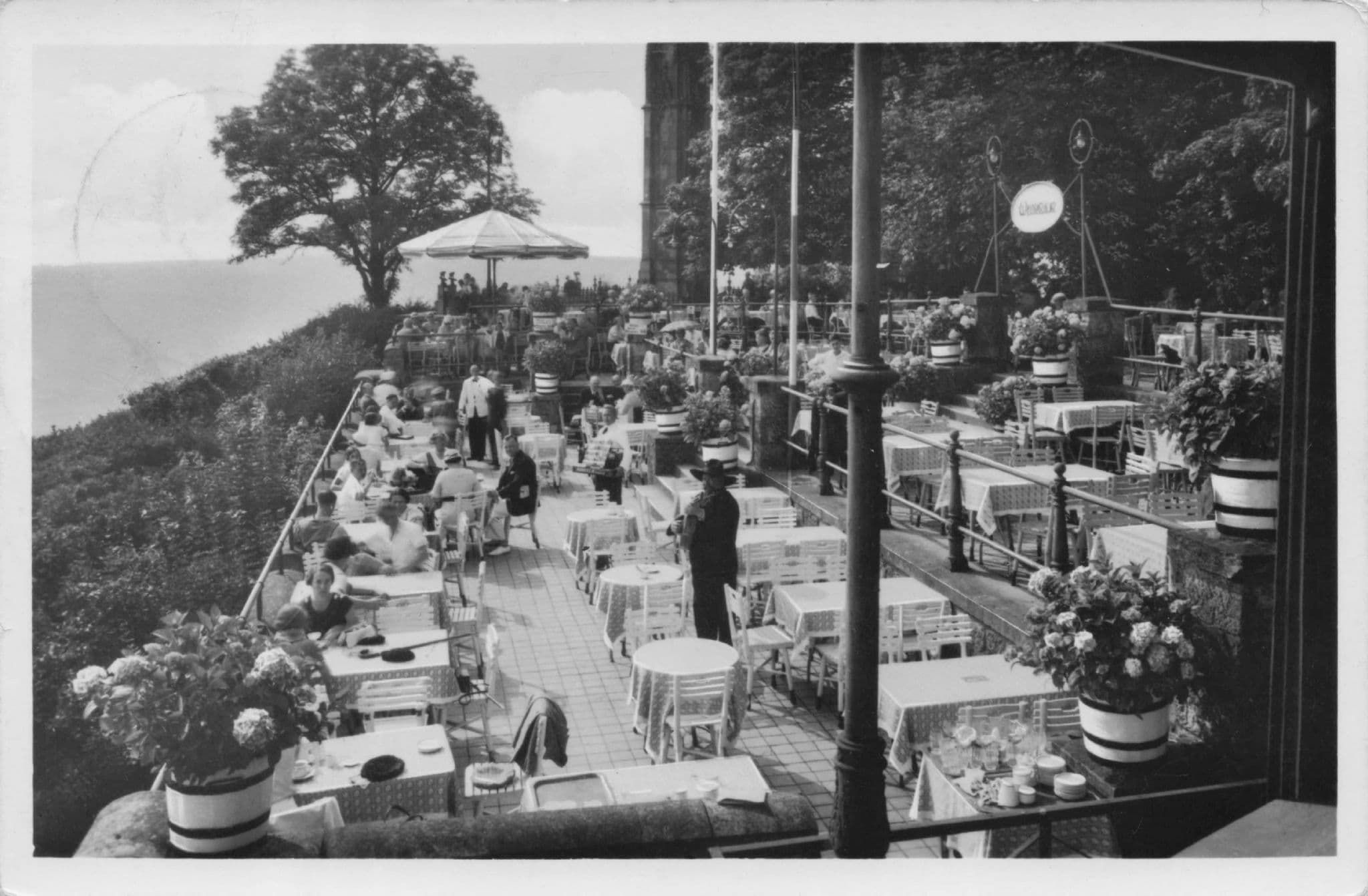 CPSM Hotel Restaurant Dem Drachenfels German Diners Hand Signed Postcard