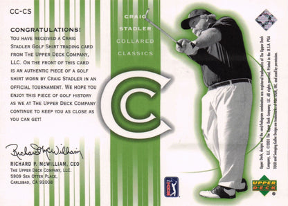 Craig Stadler Collared Classics Golf Shirt Relic Upper Deck 2003 Card