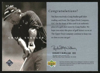 Craig Stadler Upper Deck Worn Shirt Golf Tour Rare Limited Threads Card