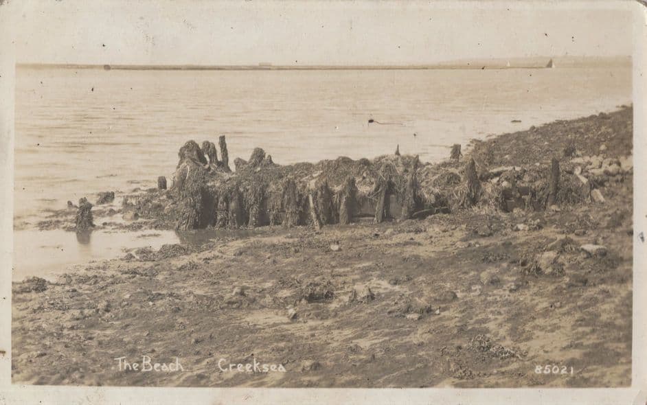 Creeksea Beach Lincolnshire Old Real Photo Postcard