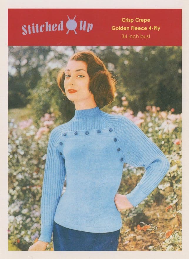Crepe Golden Fleece Ladies 1970s Jumper Comic Fashion Sewing Postcard