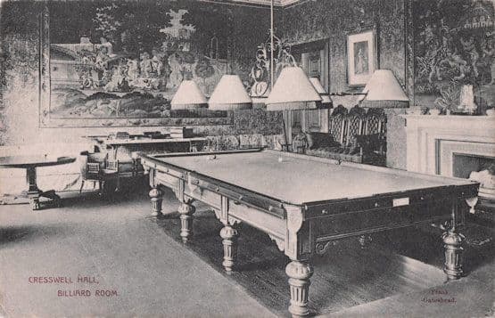 Creswell Hall Billiard Games Room Derby Snooker Table Old Postcard