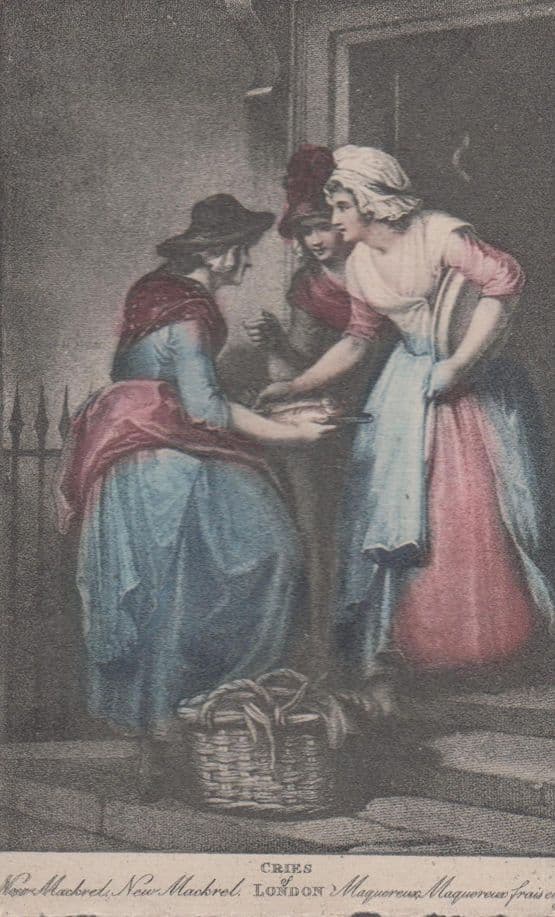 Cries Of London New Mackrel Fishing Antique Postcard