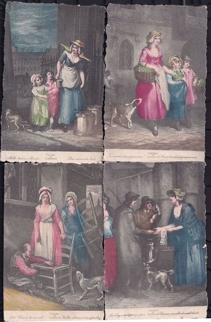 Cries Of London Street Vendor Food 12 x Antique Postcard s