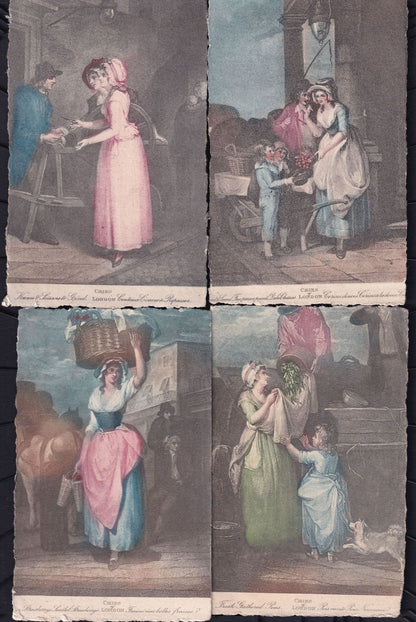 Cries Of London Street Vendor Food 12 x Antique Postcard s
