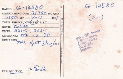 Cristobal Czech Republic QSL Soviet 1960s Amateur Radio Card