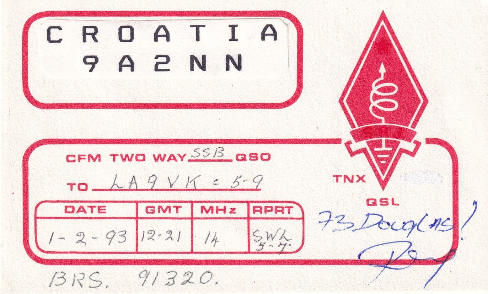 Croatia QSL Radio Card