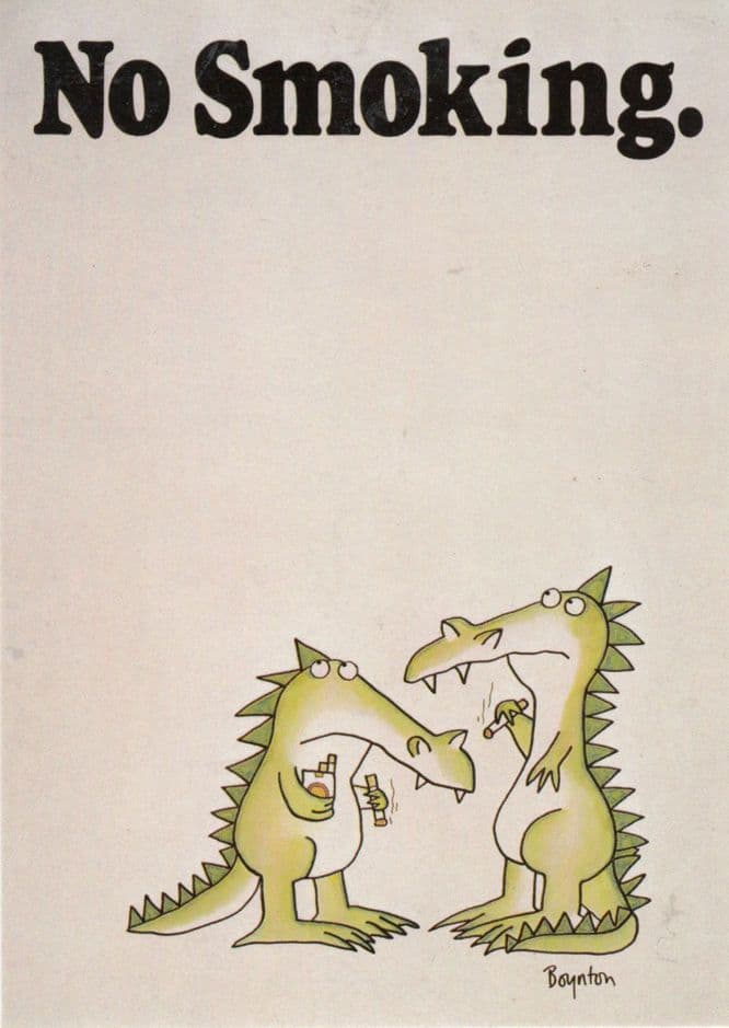 Crocodile Alliigator Reptile NO SMOKING Comic Humour Postcard