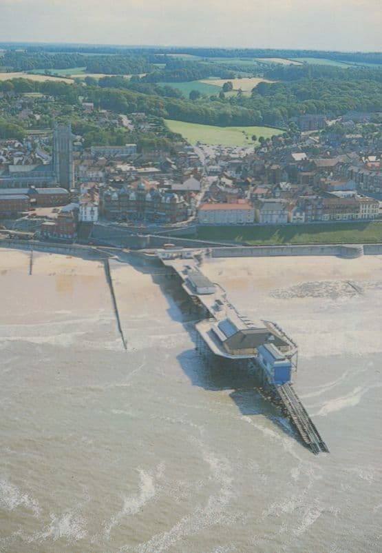 Cromer Norfolk 1980s Birds Eye Rare Archaeology Museum Aerial Postcard
