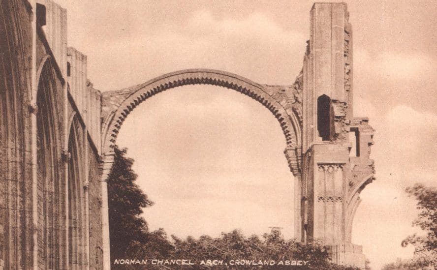 Crowland Abbey Norman Chancel Arch Lincolnshire Rare Side View Postcard