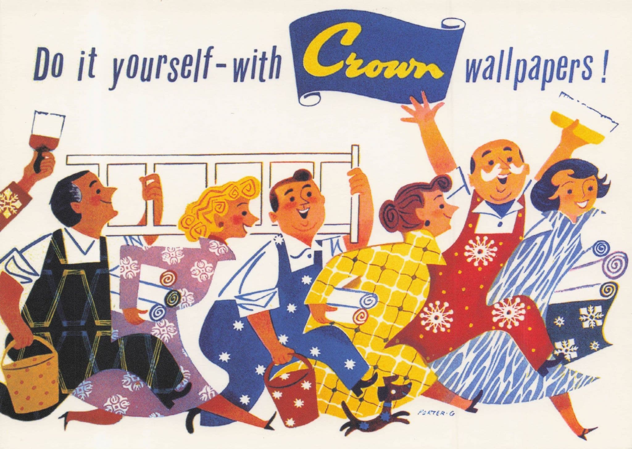 Crown Wallpapers Post WW2 DIY Advertising Poster Postcard