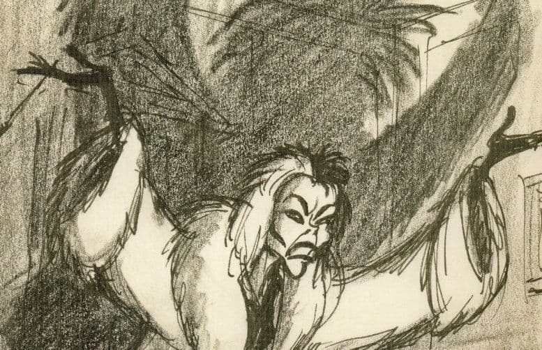 Cruella De Ville One Hundred & And One Dalmatians Painting Postcard