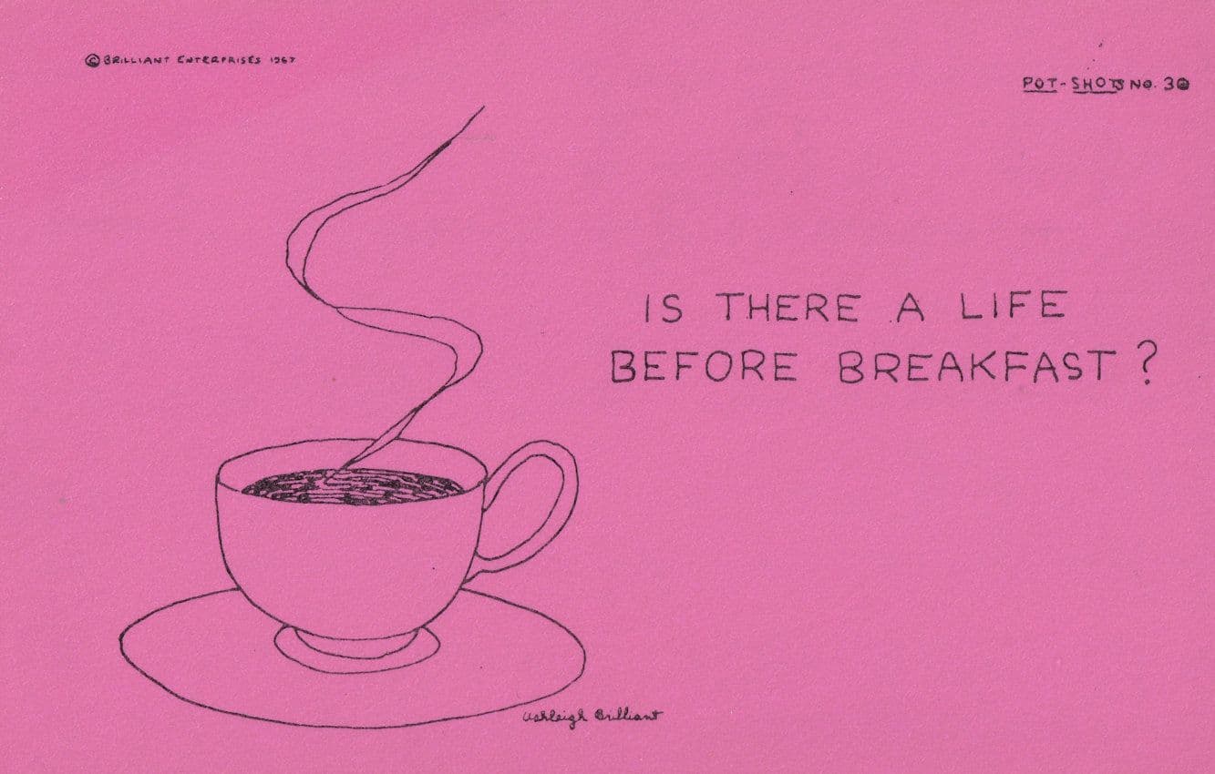 Cup Of Tea Is There Life Before Breakfast 1960s Comic Humour Postcard