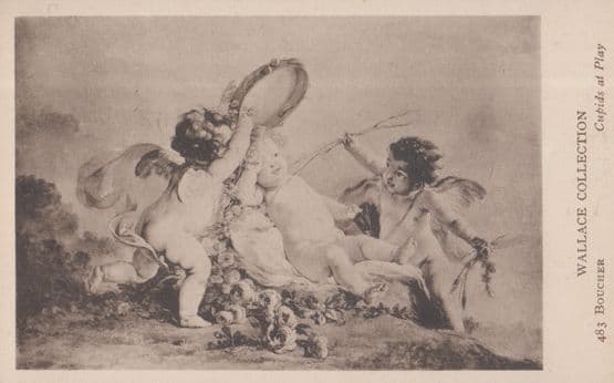 Cupid At Play Wallace Collection Cupids Antique Painting Postcard