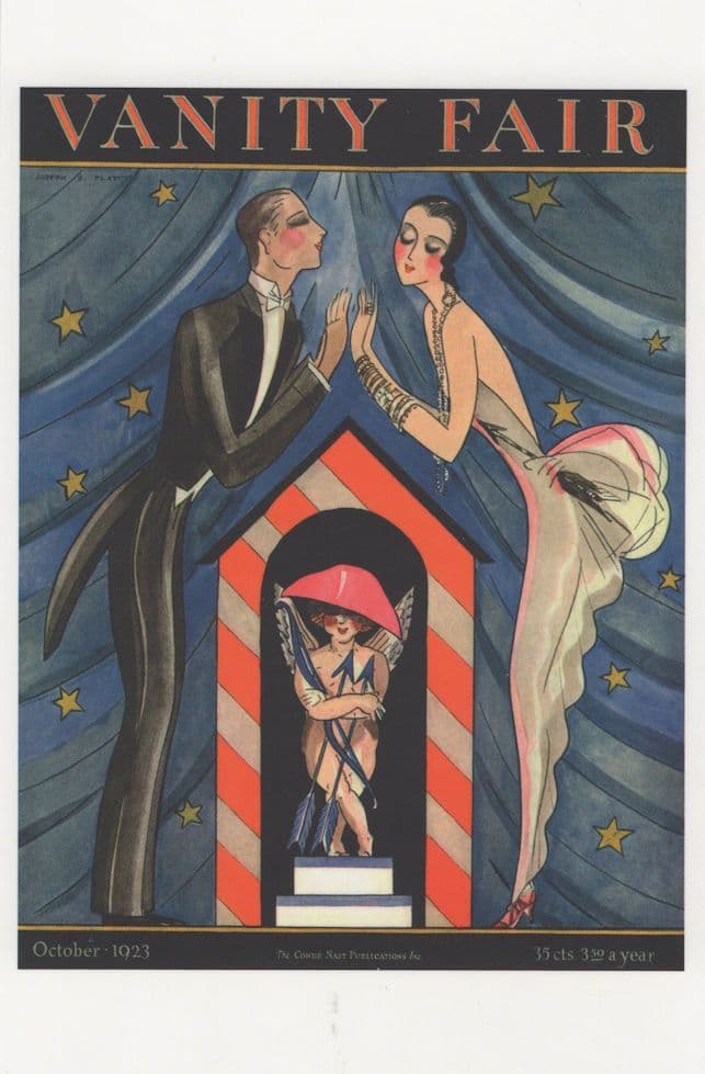 Cupid In 1923 Theatre Sentry Box Vanity Fair Painting Postcard