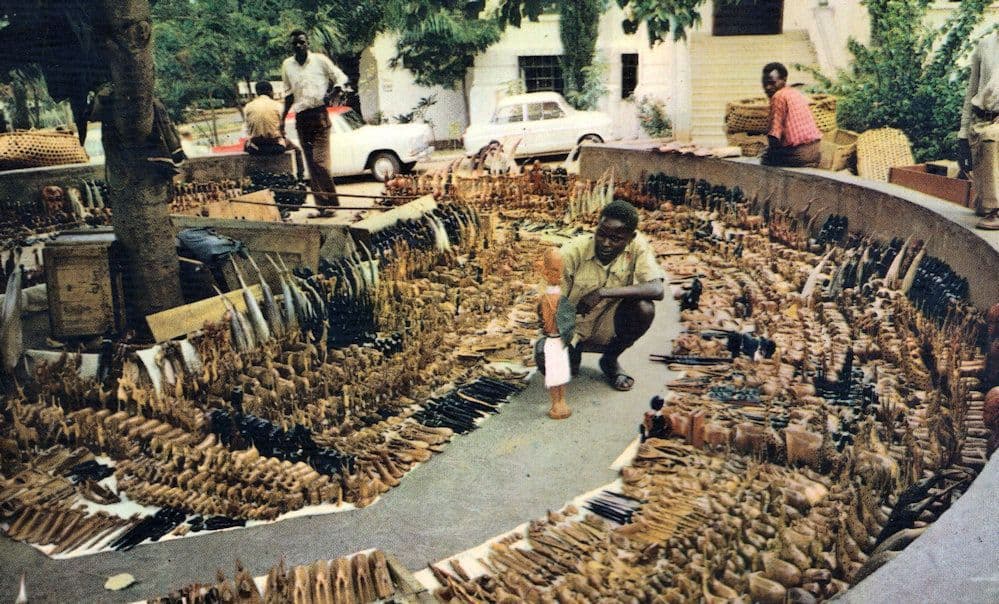 Curio Sellers Kampala African Vintage RPC Postcard