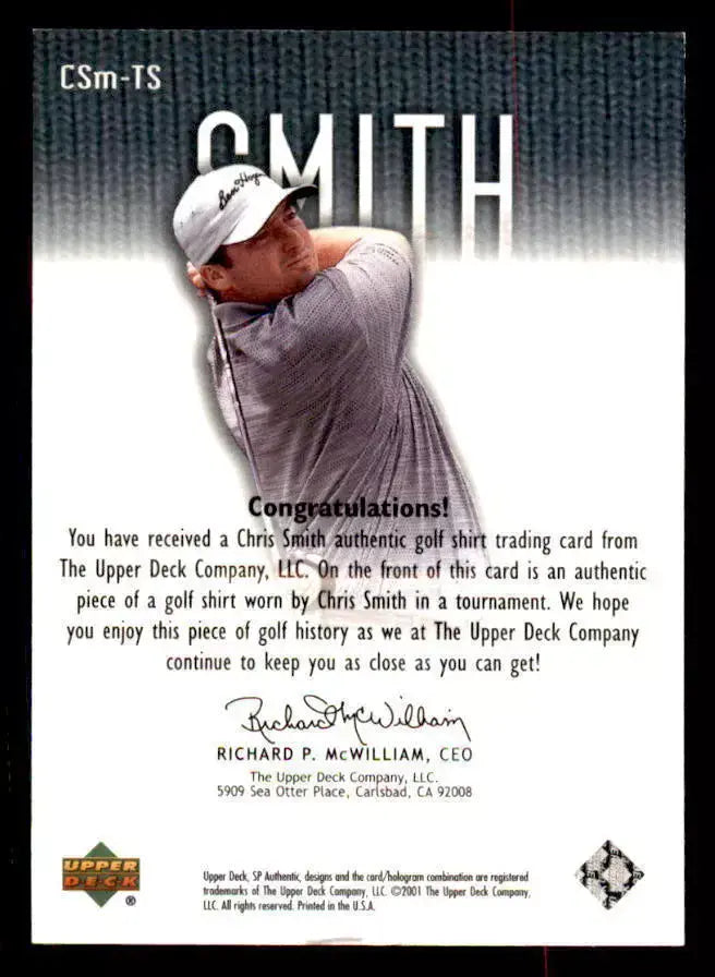 Curtis Strange 2001 Tour Swatch Worn Shirt Golf Rare Limited Edition Card