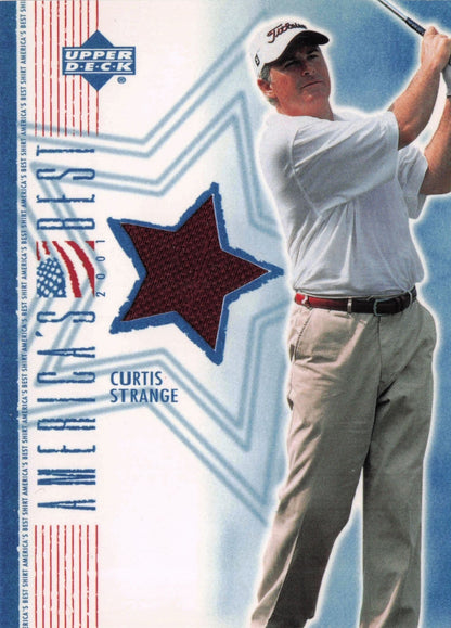 Curtis Strange America's Best 2002 Upper Deck Real Worn Golf Shirt Card