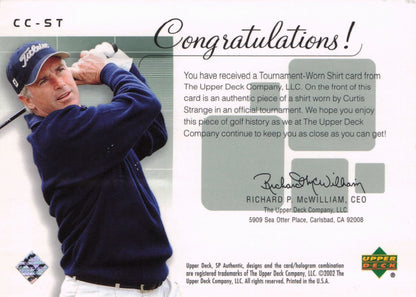 Curtis Strange Course Classics 2002 Upper Deck Real Relic Shirt Card
