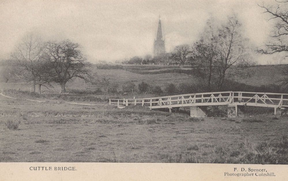 Cuttle River Bridge Warwickshire Antique Postcard