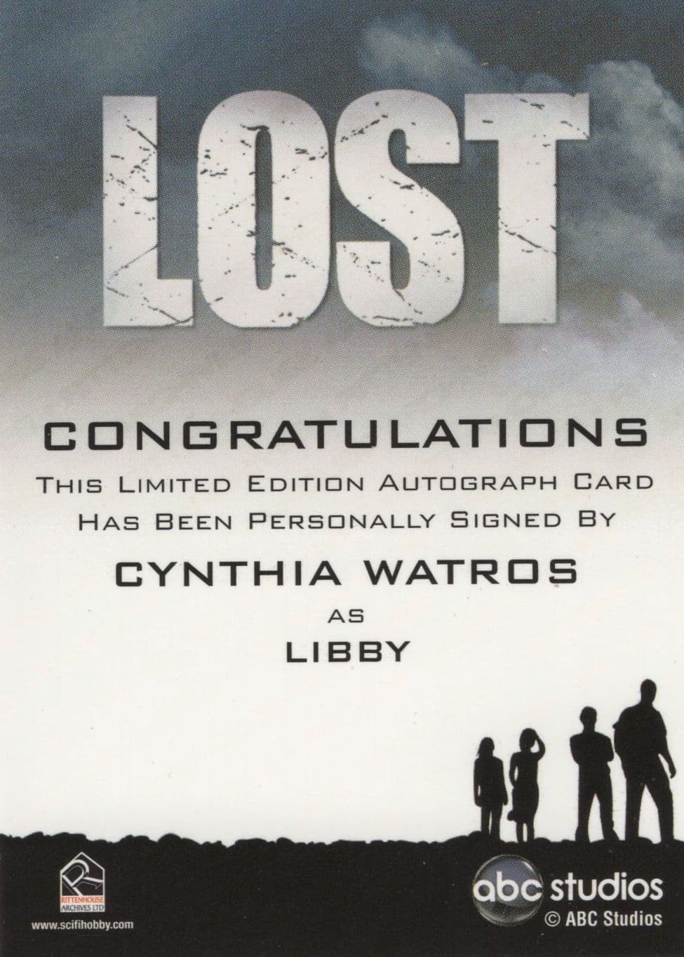 Cynthia Watros Lost TV Show ABC Hand Signed Autograph Card