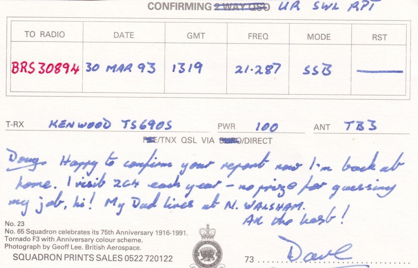 Cyprus Rafars RAF Military Plane Radio Station QSL Postcard Card
