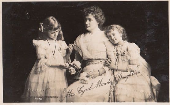 Cyril Maude & Her Daughters Vintage Real Photo Postcard