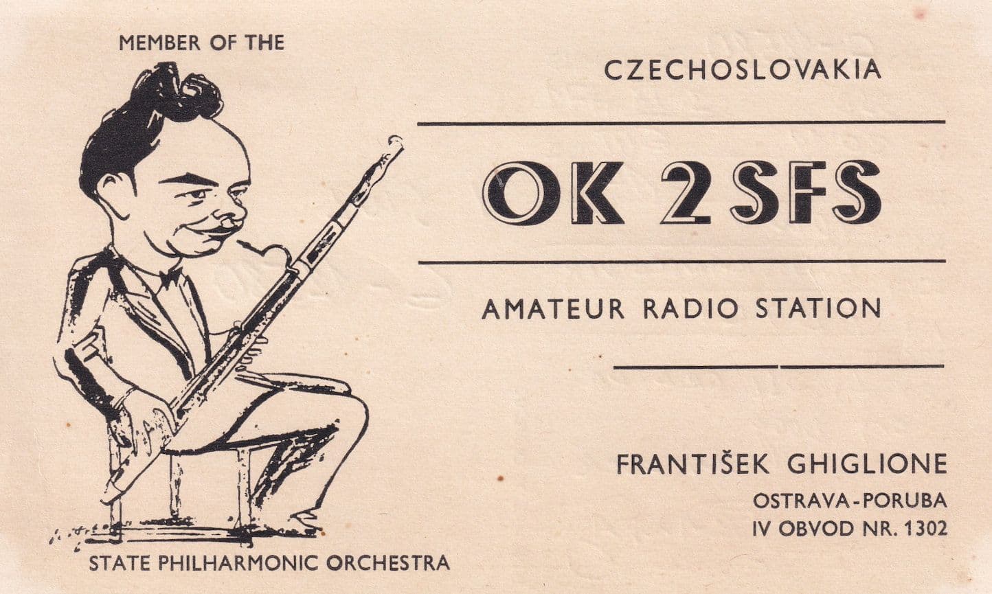 Czechoslovakia  Philharmonic Orchestra Ostrava Poruba QSL Radio Station Card