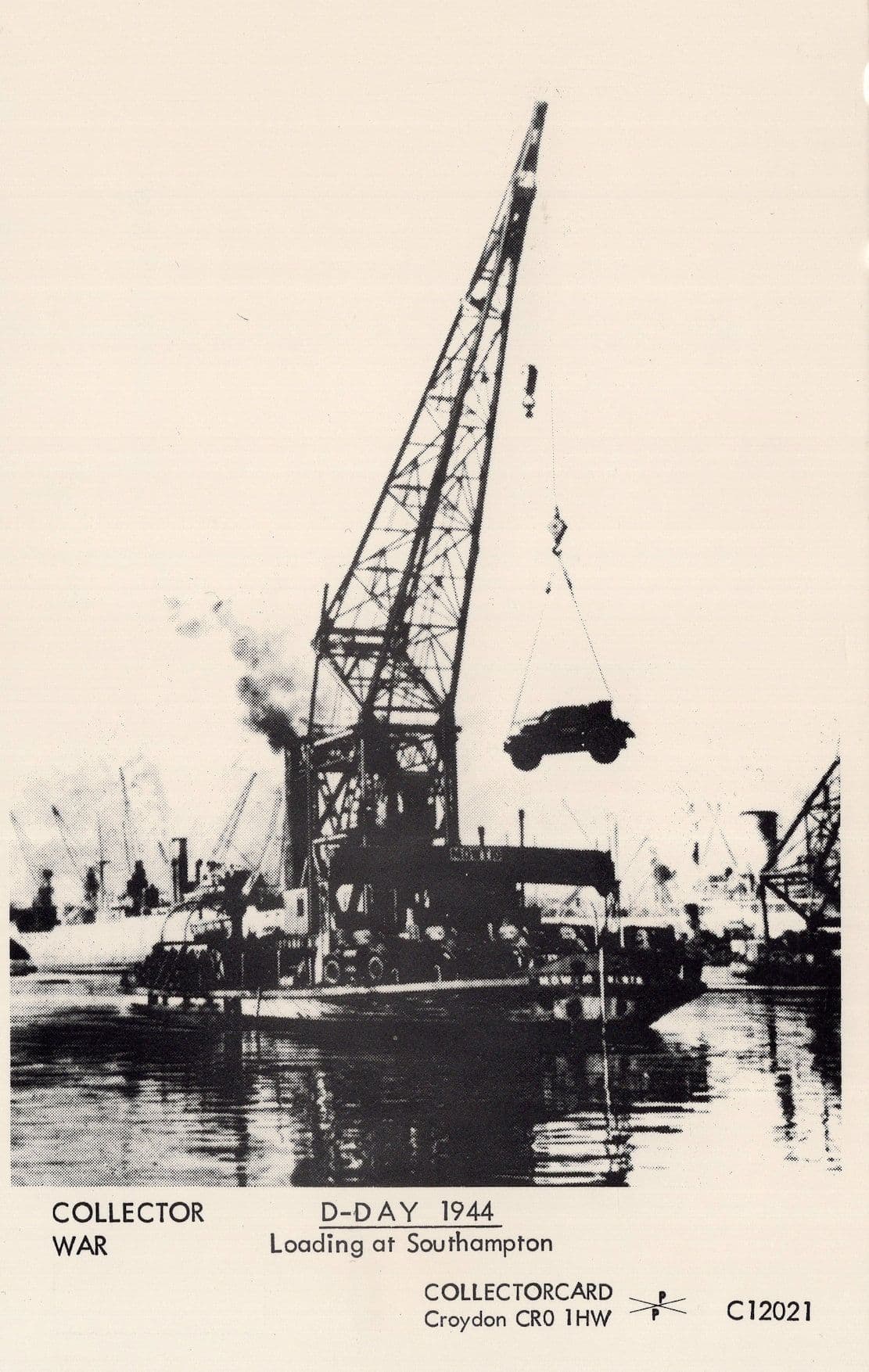 D-Day 1944 Crane Landing At Southampton Real Photo WW2 Postcard