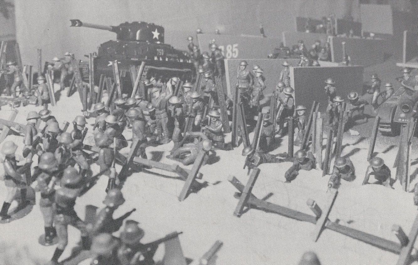 D-Day USA Military Tank Army Toy Soliders Florida Rare Postcard