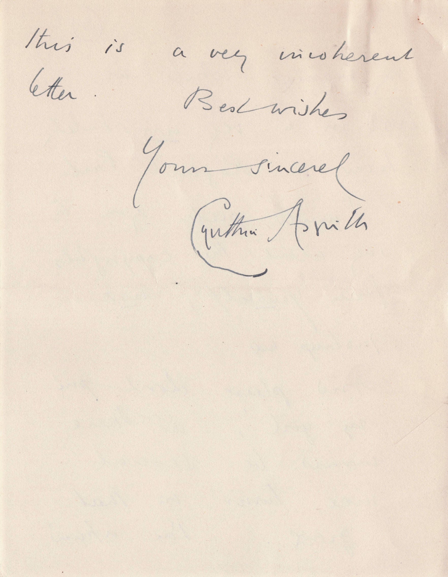 Lady Cynthia Asquith Interview & 4 Page Hand Written & Signed Headed Paper Letter