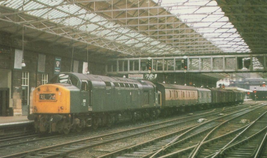 D399 Train at Huddersfield Railway Station Postcard