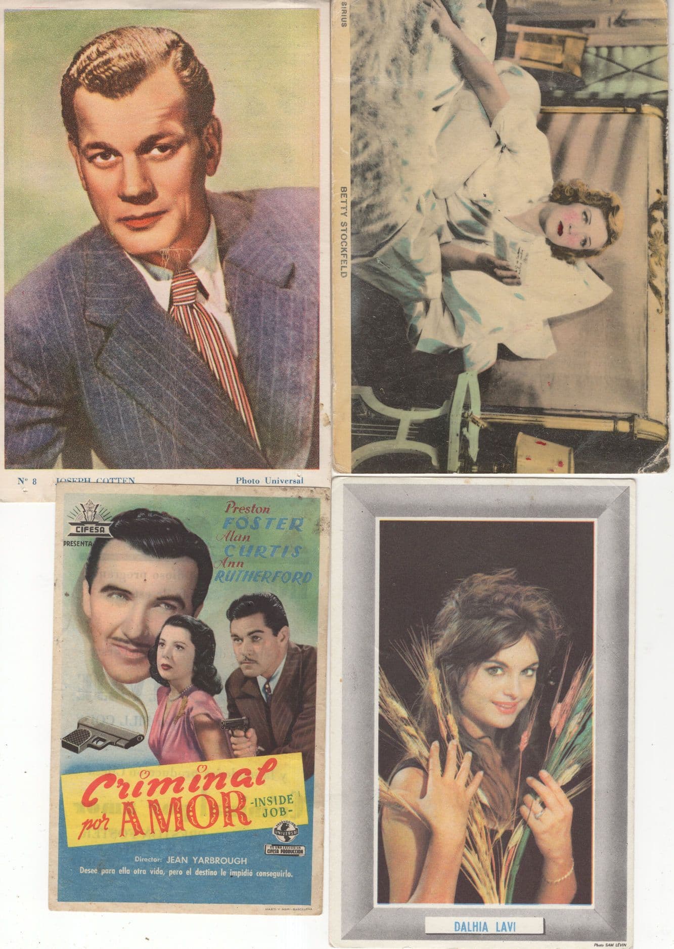 Dahlia Lavi Preston Foster Betty Stockfield 4x Film Ephemera