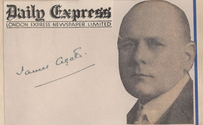 Daily Express Newspaper Antique 1940s Hand Signed Autograph