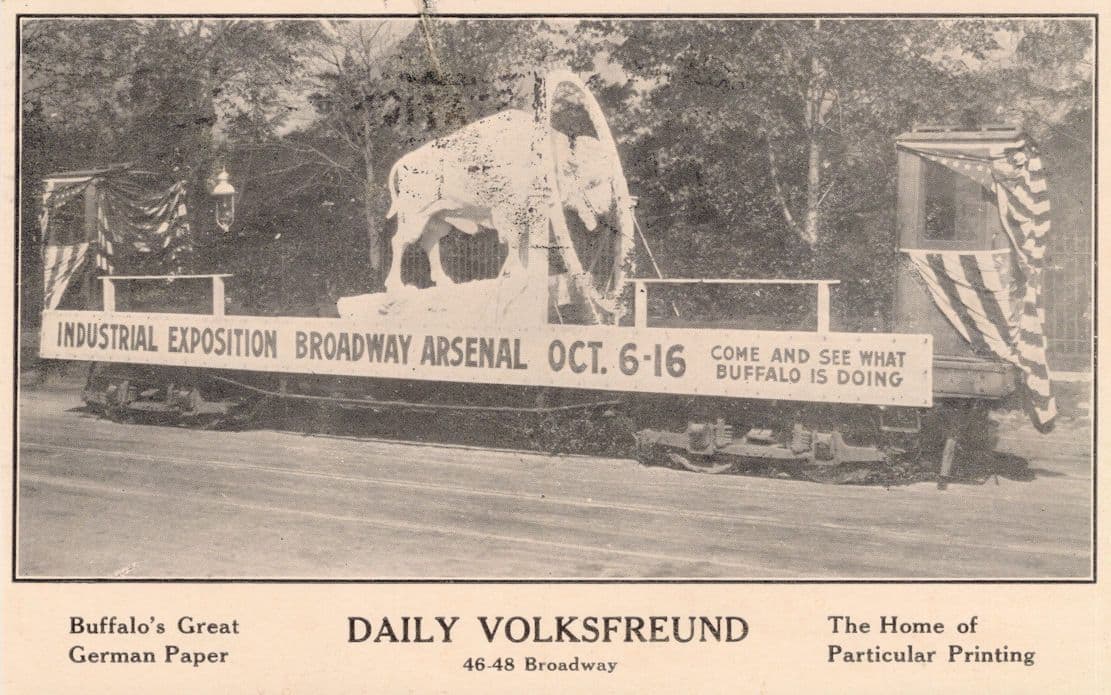 Daily Volksfreund Buffalo USA German Paper Transport Advertising Old Postcard