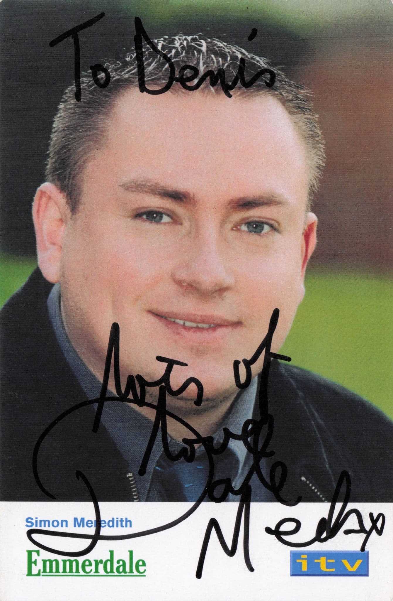 Dale Meeks as Simon Meredith Emmerdale Hand Signed Cast Photo