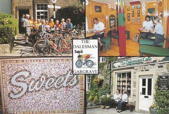 Dalewick Village Bicycle Cyclists Cafe Sweet Shop Gargrave Yorkshire Postcard