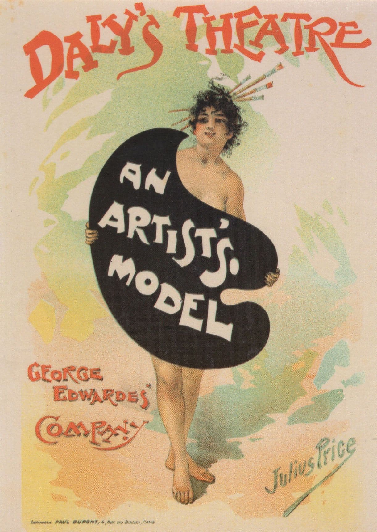 Dalys Theatre London An Artists Model Poster Postcard