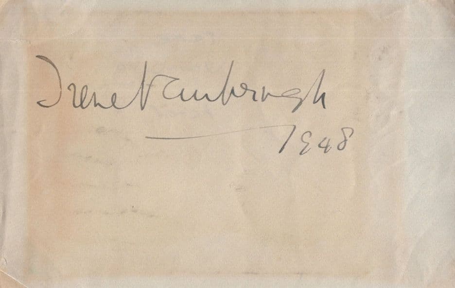 Dame Irene Vanbrugh Antique Film Actress 1948 Hand Signed Autograph