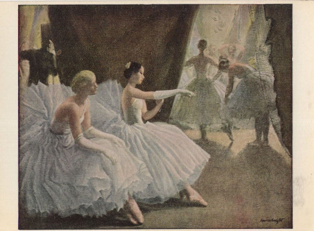 Dame Laura Knight Circus Art Ballet Dancers Old Painting Postcard