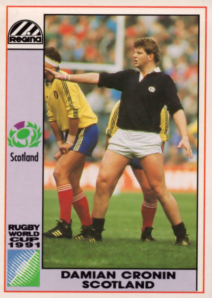 Damian Cronin Scotland Hand Signed Rugby 1991 World Cup Card Photo