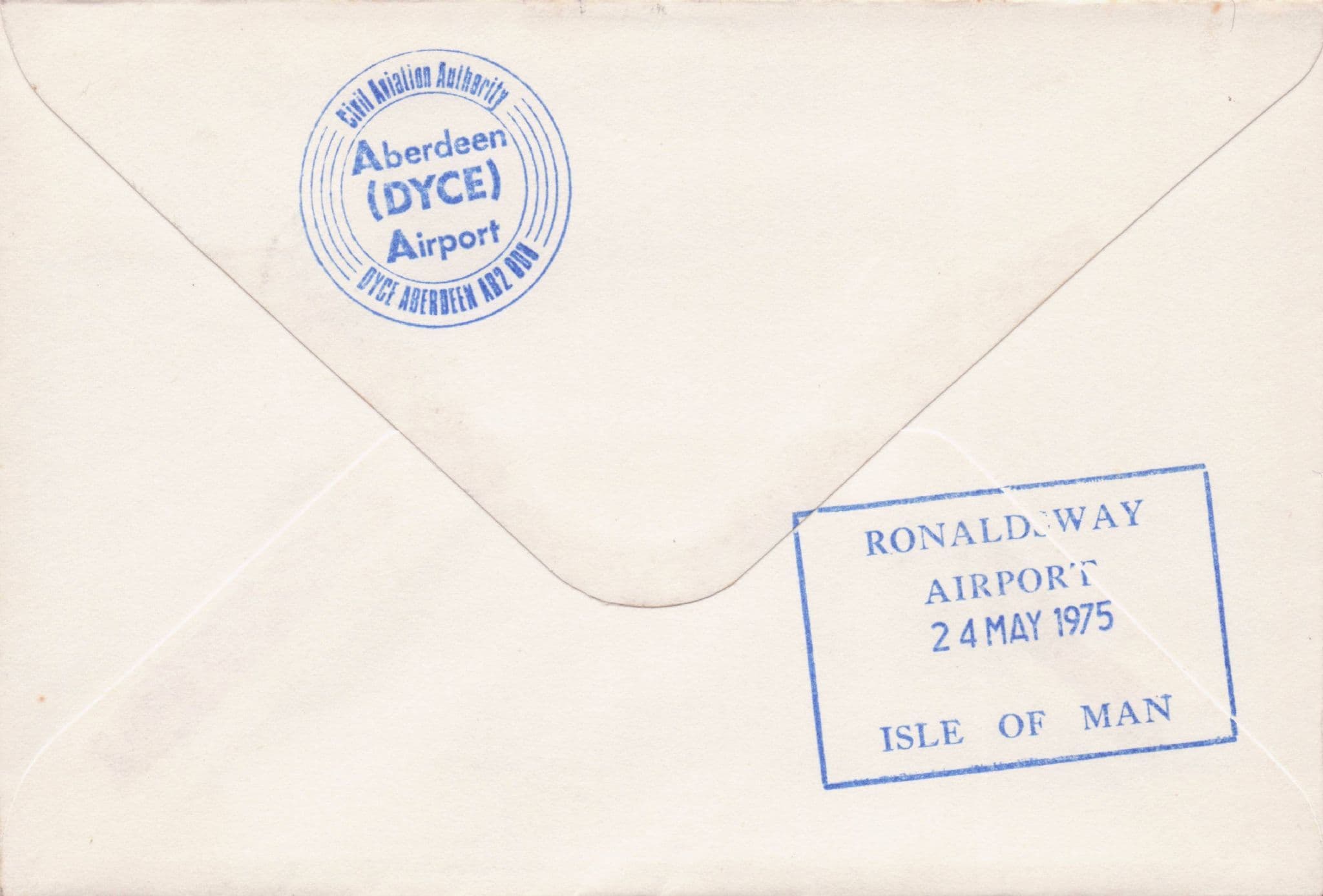 Dan Air Plane First Flight Isle Of Man Aberdeen 1975 Day Cover FDC