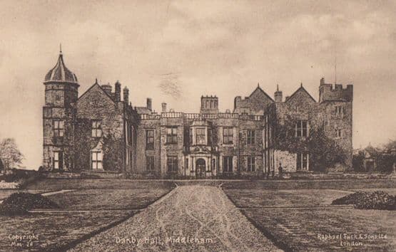 Danby Hall Middleham Yorkshire Village Stately Home Antique Postcard