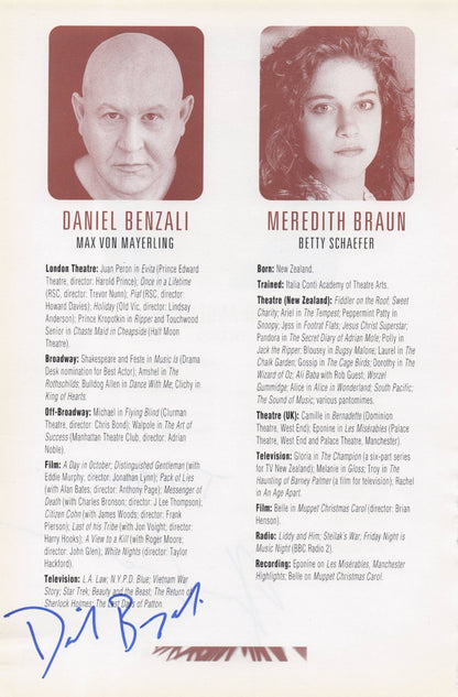 Daniel Benzali James Bond Kevin Anderson Hand Signed Theatre Page
